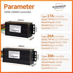 Ebike 24V-48V 17A 26A 30A Sine Wave Controller+S966 Display for 250W-1000W Motor