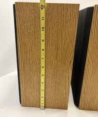 JBL J2050 Woodgrain Bookshelf Speakers Pair 2 Way Oak MADE IN USA Tested Works