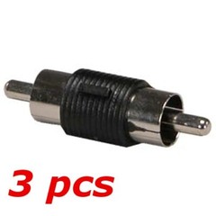 3 PACK – RCA Male Plug to RCA Male Plug Audio Adapter Connector Barrel Coupler