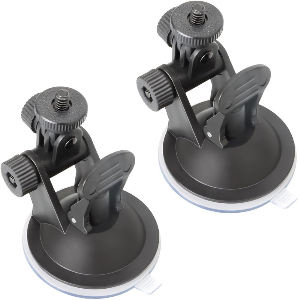 2 Pack Dash Cam Suction Cup Mount with 1/4 Screw Thread Windshield Camera