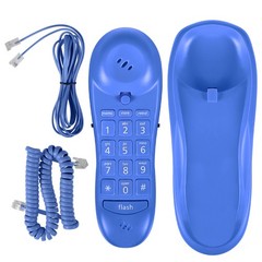 Blue Donuts BD-016BLUE-Slimline Blue Colored Phone For Wall Or Desk With Memory