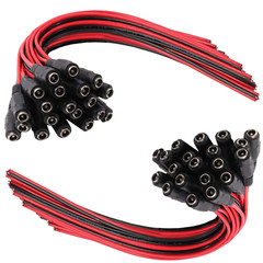 DC Power Pigtail Cable Plug 18AWG 2.1mm x 5.5mm 12V 5A Female Connector Pack Lot