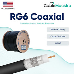 500FT/1000FT RG6 Quad Shield Outdoor Coaxial Cable 18AWG for Satellite TVs