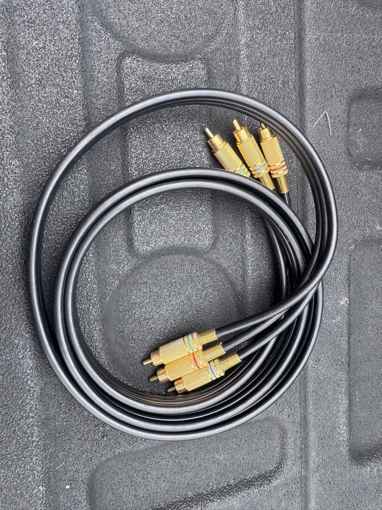 6FT Component Video Cable, Gold Plated, Black with 3 RGB connectors