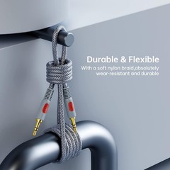 Heavy-Duty 25 Ft 3.5mm AUX Cable with Gold-Plated Connectors for Hi-Fi Sound