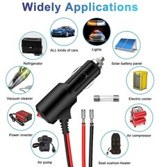 12-24V Fused LED Car Cigarette Lighter Plug Socket Cable Adapter w/ Switch Lot