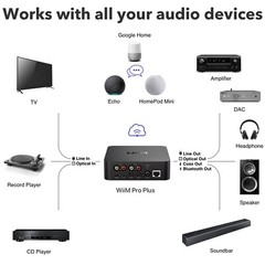 WiiM Pro Plus AirPlay 2 Receiver, Google Cast Audio, Multiroom Streamer – Black