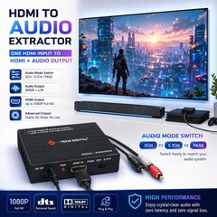 J-Tech Digital Premium Quality 4k HDMI to HDMI + Audio (SPDIF + RCA Stereo) A…