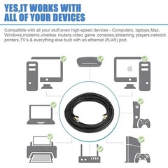 Cat 8 Ethernet RJ45 Cable Super Speed 40Gbps Patch LAN Network Cable 6.5-49 FT