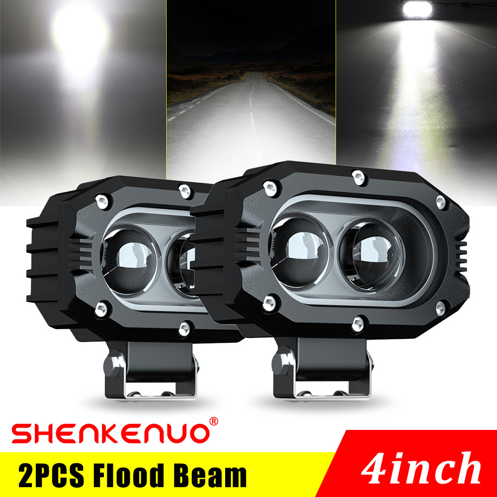 White 4″ LED Work Light Bar Spot Pods Fog Lamp Offroad Driving Truck SUV 4WD
