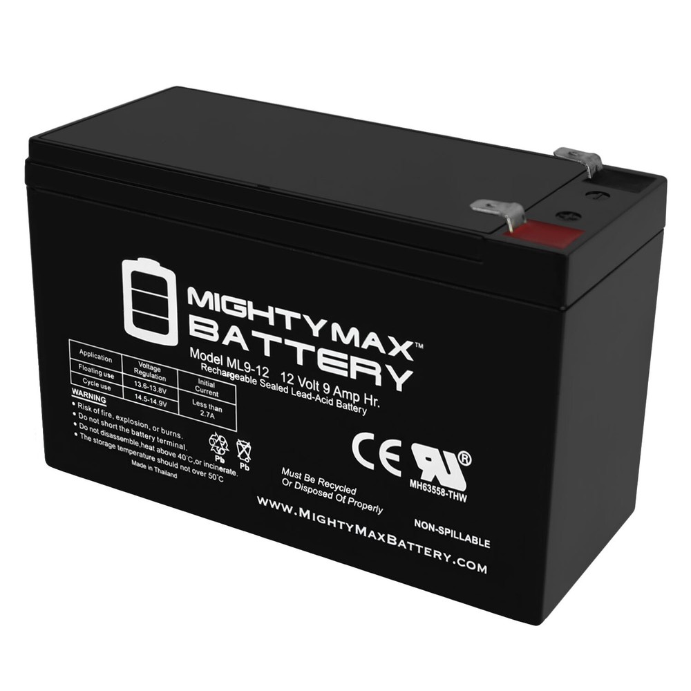 Mighty Max ML9-12 – 12 Volt 9 AH, F2 Terminal, Rechargeable SLA AGM Battery