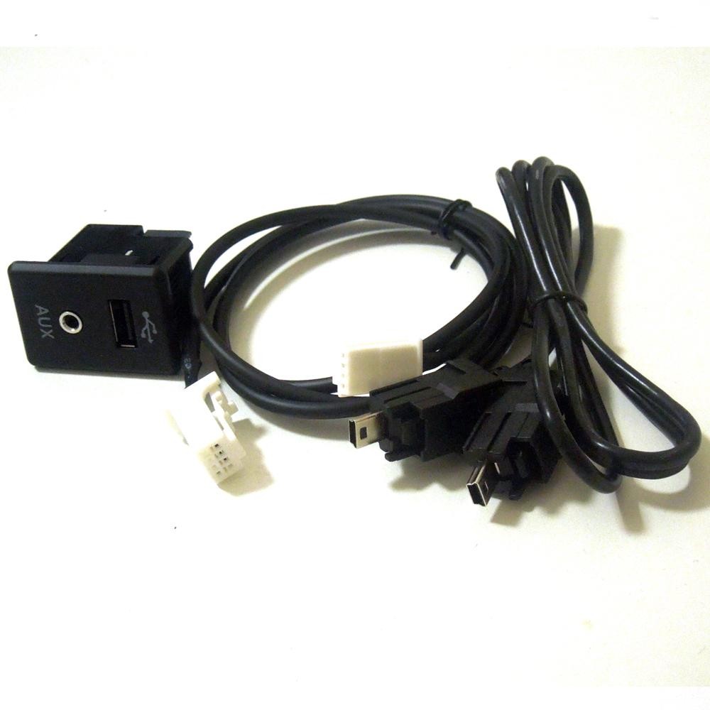 Vehicle AUX USB Socket 8-Pin Interface Cable adapter wire harness for Nissan 201