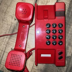LaPhone Model 601 Red Corded Desk Telephone Hong Kong 1980’s Retro Vintage