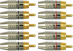 RCA Plug Solder Gold Audio Video Connectors (10 Pack)