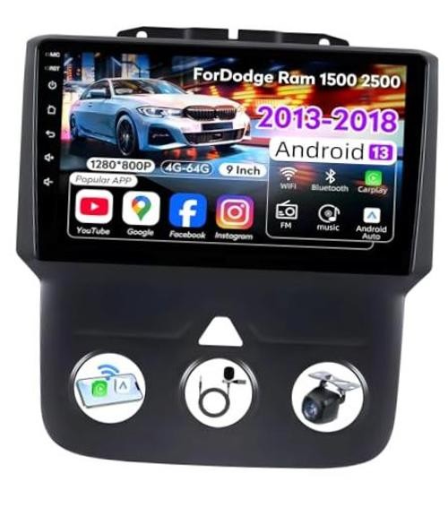 4Core Android 13 Car Radio for Dodge RAM 9″ – 4GB RAM + 64GB ROM-1