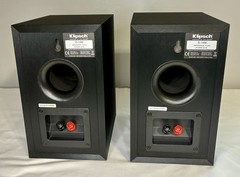 Klipsch R-14M Bookshelf Speakers Pair Black 4” 50W Home Theater Tested Working