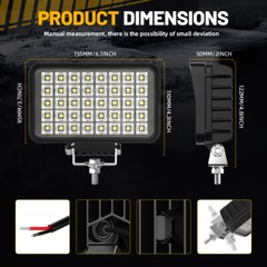 2x LED Work Lights for Tractor Excavator Loader Truck Off-Road Heavy Duty IP68