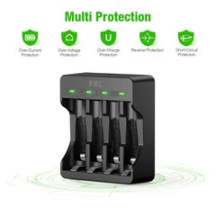 EBL AA AAA Rechargeable Batteries Li-ion 1.5Volt Lithium/ Multi-Slot Charger Lot