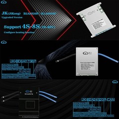 JK Smart BMS 4S-8S 200A Li-ion LiFePo4 LTO Battery 1A Active Balance BMS BT/LCD