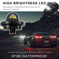 2PCS LED License Plate Light Tag Lamp Assembly 6500K White Rear Car Tag Lamp