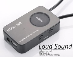 Wireless Neckloop Amplifier with CIC Earpiece 45-100dB T-Coil Hearing Support