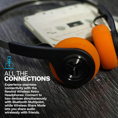 Jlab Rewind 2 Wireless Retro Headphones, 20+ Hours Playtime, App Support, Blueto