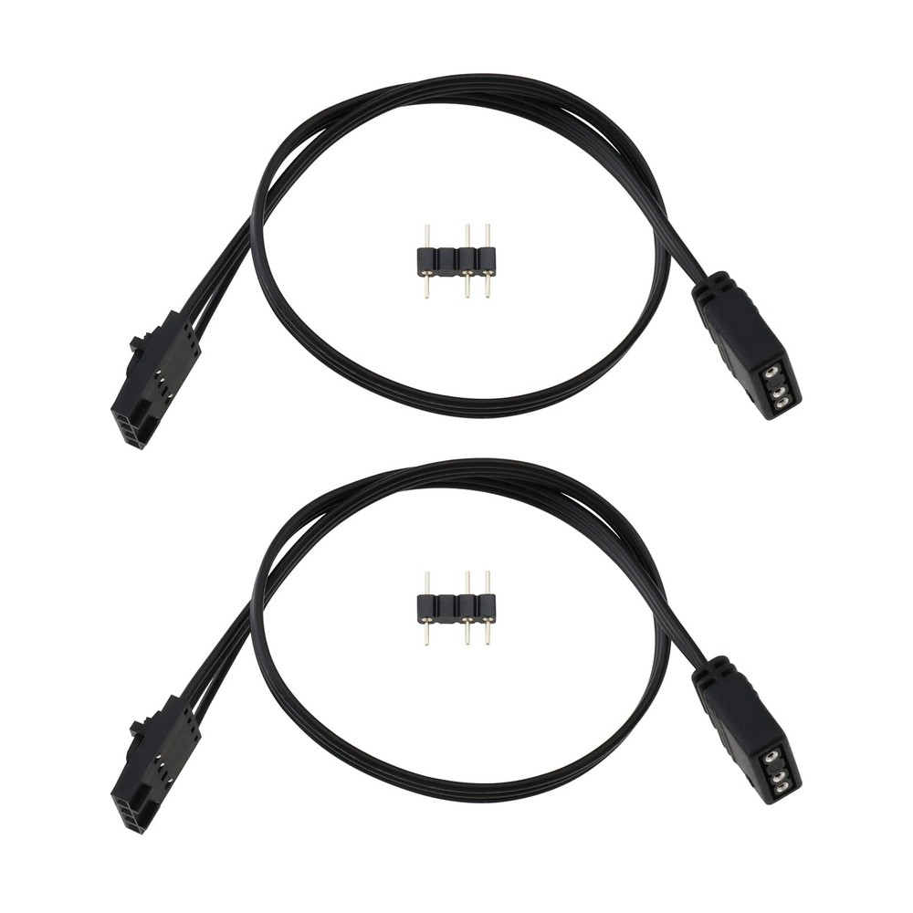 2 PCS 4 Pin RGB Standard 5V 3 Pin ARGB Adapter Connector PC Fan Sync 25cm