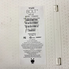 TiVo Bolt 500GB DVR Streaming Media Player TCD849500 4K Wi-Fi No Remote