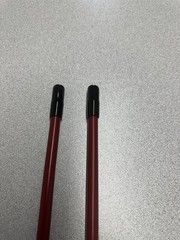 DUAL SET OF 2 FOOT RED W/BLACK CAPS FIBERGLASS CB ANTENNA FOR COBRA,UNIDEN