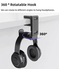 3-in-1 PC Gaming Headphone Headset Earphone Stand Hook Hanger Holder Under Desk
