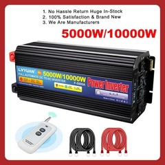 5000W 10000W Power Inverter DC 12V to AC 110V Converter W/ 4 Sockets USB Remote