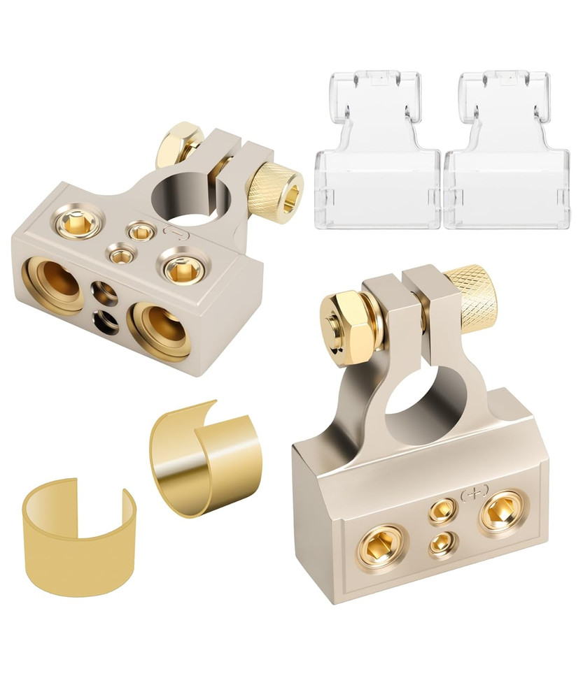 2 Pack Battery Terminal Connectors 0/2/4/6/8/10 AWG Terminals, Car Battery