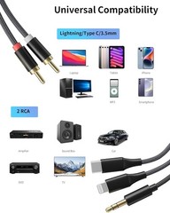 Flexible 6FT RCA Audio Cable – Ideal for Home Theater, Car Stereo & Speakers