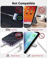 USB C to Lightning Adapter 4Pack, Type-C Female iPhone Male Small, Sliver