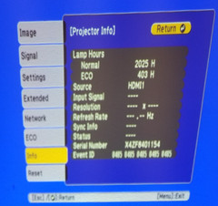 Epson PowerLite 980W 2,025 HOURS W/ REMOTE AND POWERCORD