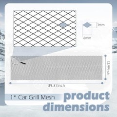 39.37×12.99 Inch Car Grill Mesh,Trimmable Front Bumper Grill with 3×6mm