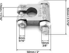 Military Spec Battery Terminals, 4 Pairs Negative and Positive Top Post Battery