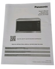 Panasonic Microwave Oven Owner’s Manual, Household Use, Model No. NN-SC668S