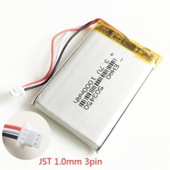 3.7V 1000mAh Li-po Rechargeable Battery 503450 JST 3Pin plug 1.0/1.25/2.0mm/2.5