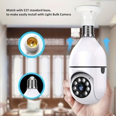 360° 1080P IP E27 Light Bulb Camera Wi-Fi Wireless Smart Home Security IR Night