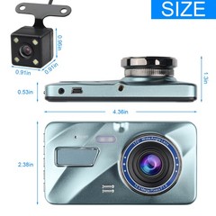 HD 1080P Car Dual Lens Dash Cam 4″ DVR Recorder Front & Rear Camera Night Vision