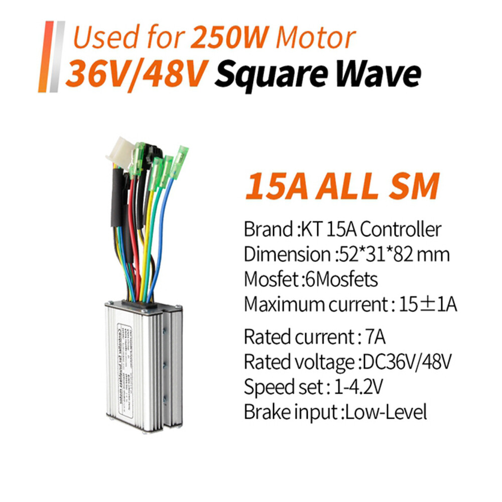 KT Controller 15A-50A 36/48V SM WP Plug Sine Wave Controller Electric Bike Sets