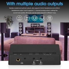 Analog 7.1 Channel Decoder COAX/OPT Audio Converter USB DAC MIC Music Player