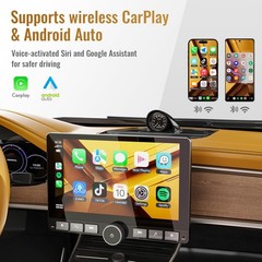 Haudio Android Car Stereo 10.1″ Single Din with 360° 10.1inch 2+64G, black