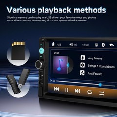 7″ Single 1Din Touch Screen Stereo Bluetooth Radio Car Apple/Android Carplay GPS