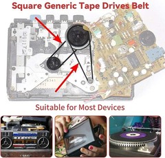 50x Square Rubber Drive Belt Mix Replacement for Cassette Player Recorder Repair