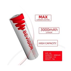 Bevigor Lithium Batteries AA Size, AA Battery 24Pack, 3000mAh Double A Batter…