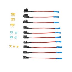 12V Car Add-a-Circuit Fuse Adapter 10pcs Set Standard Mini Tap Blade Holder