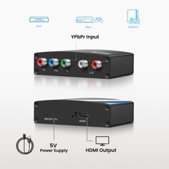 NEWCARE Component to HDMI Converter, Aluminum Alloy YPbPr +
