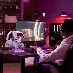 Luckit Gaming Headphones Stand, RGB Headset Stand with 2 USB Transparent